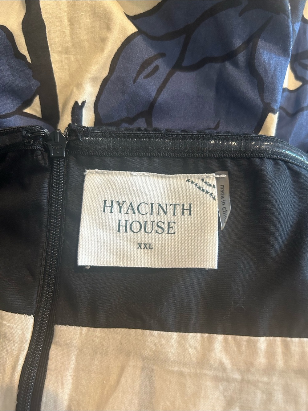 Tuckernuck Hyacinth House Cecily Cream Navy Floral Midi Dress Bead Straps XXL - Picture 10 of 11